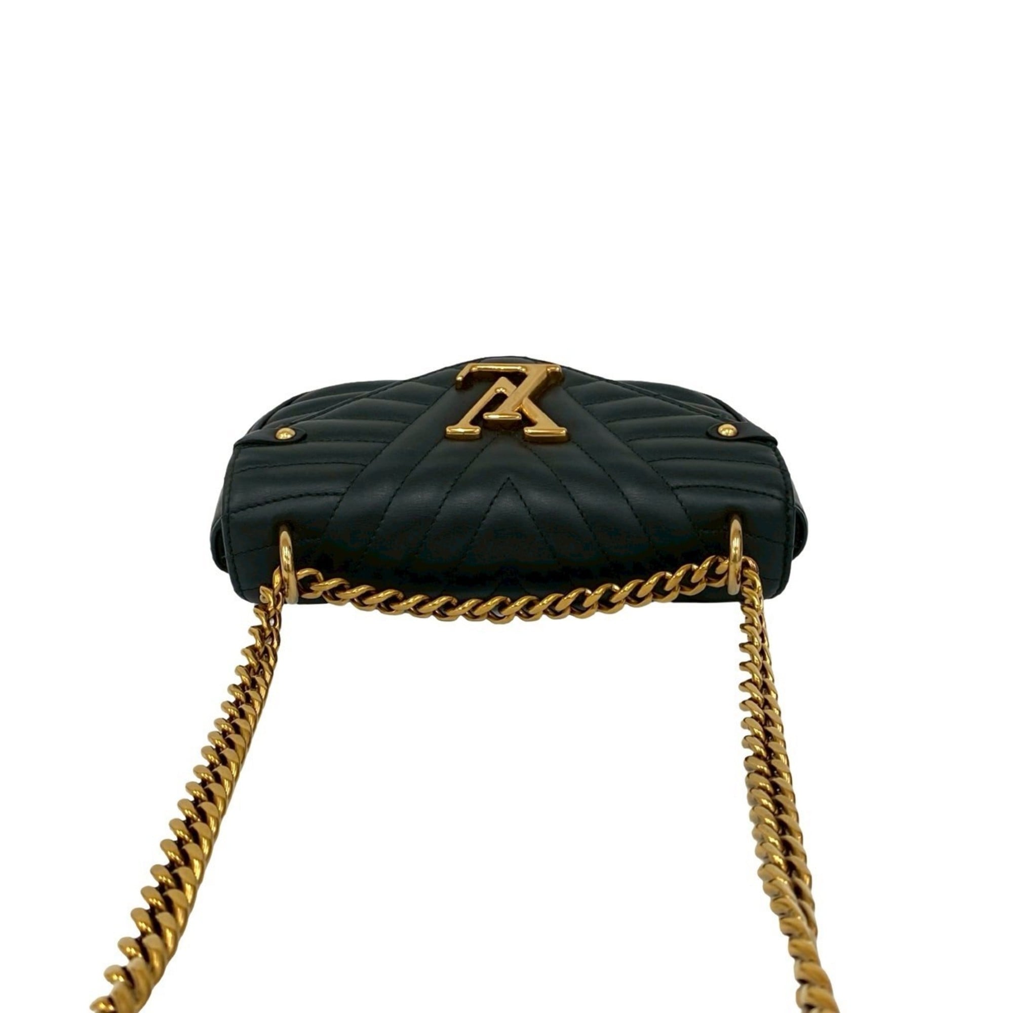 Louis Vuitton Black Leather Handbag Shoulder Bag