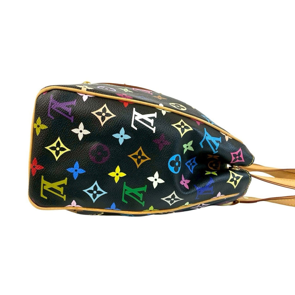 Louis Vuitton Black Multi-Color Leather Pvc Shoulder Bag Tote Bag