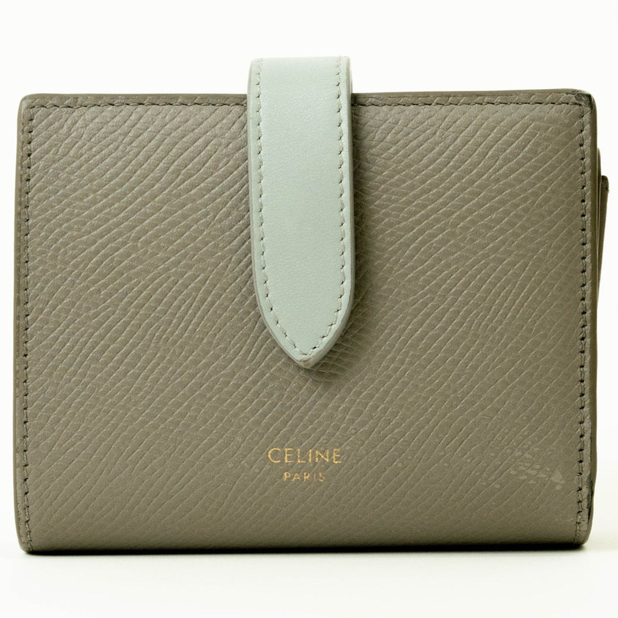 Celine Beige Brown Leather Wallet (Bi-Fold)