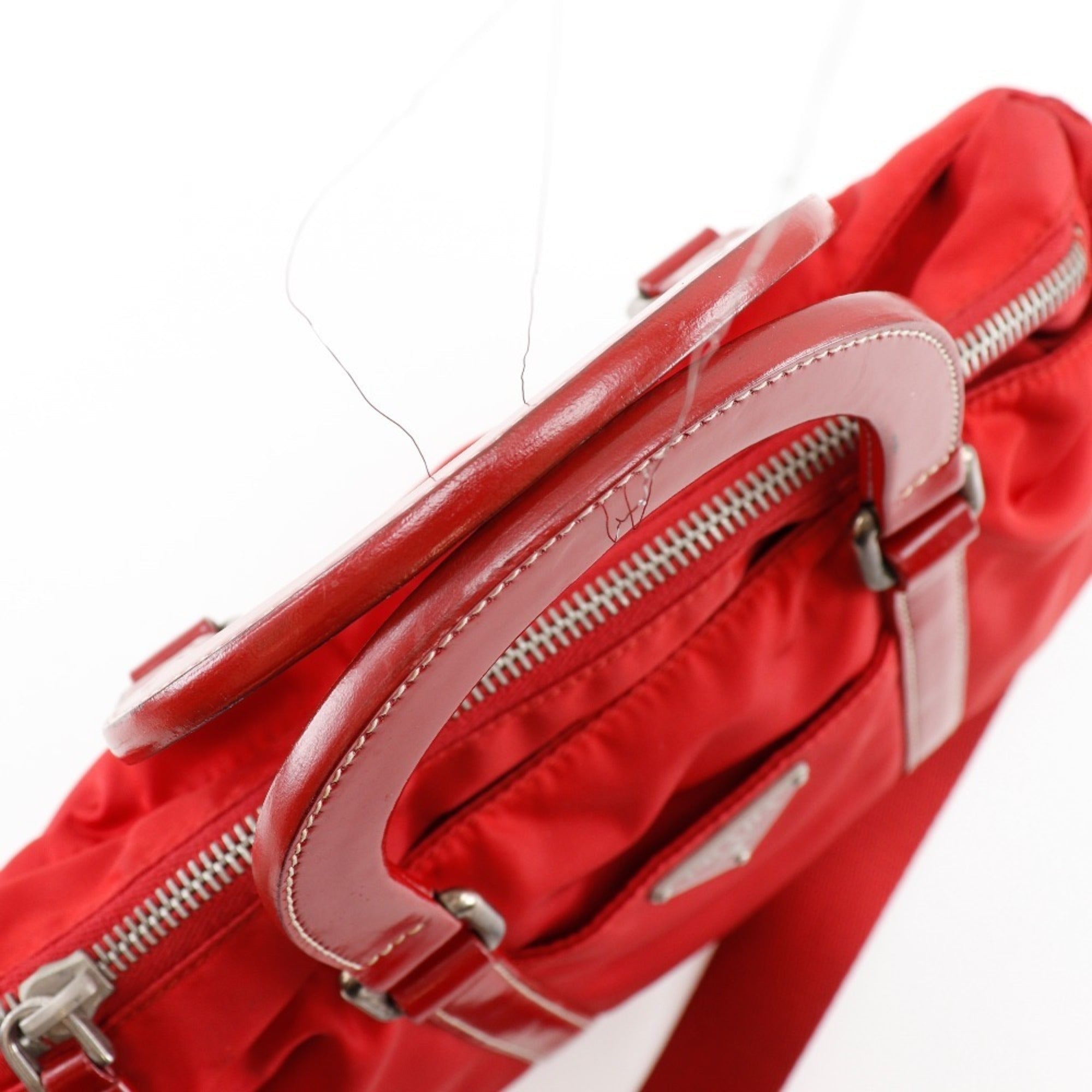 Prada Red Color Nylon Handbag