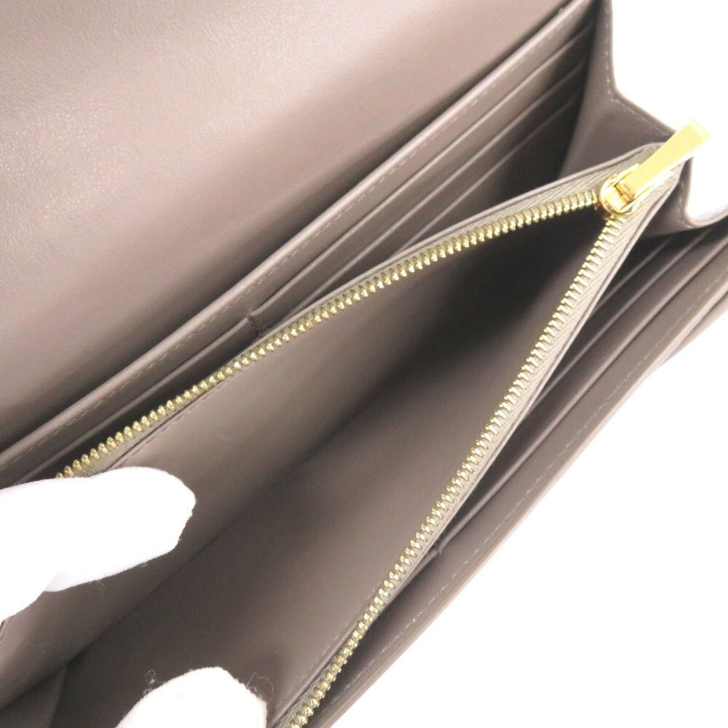 Celine Gray Leather Long Wallet (Bi-Fold)