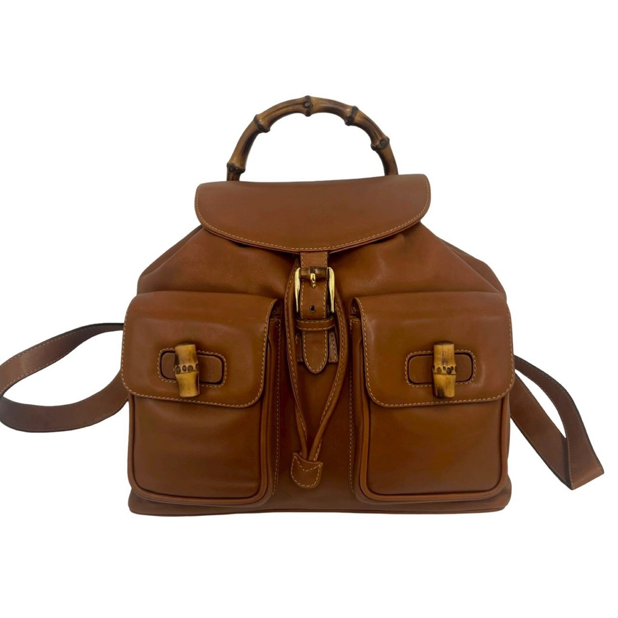 Gucci Brown Leather Backpack (Pre-Owned)