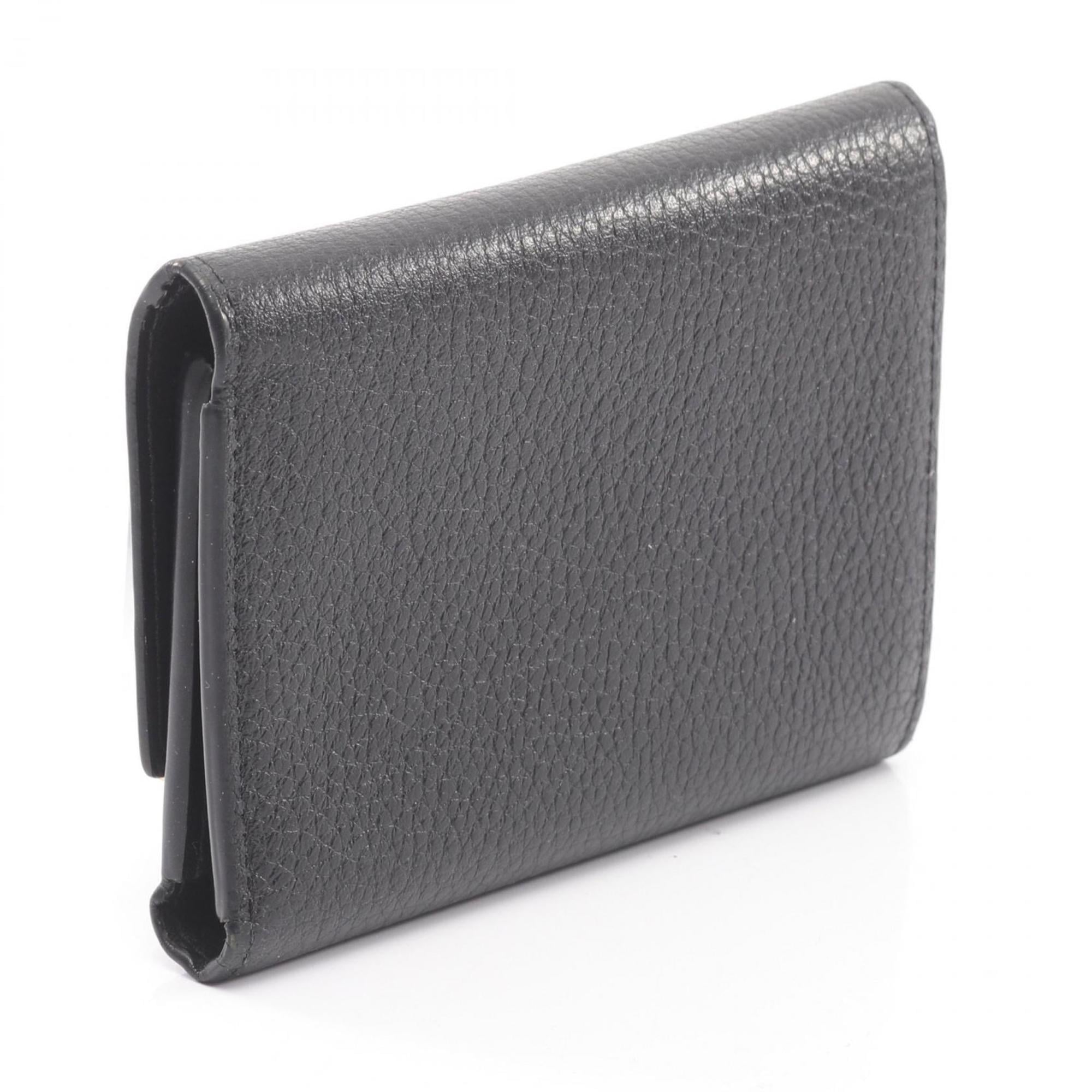 Louis Vuitton Black Leather Wallet (Tri-Fold)