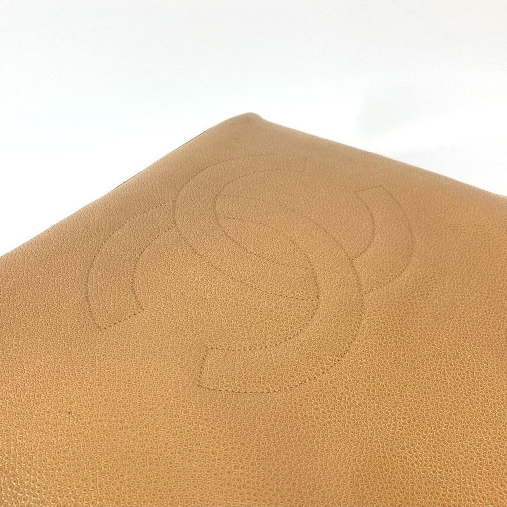 Chanel Beige Grained Calfskin Shoulder Bag Tote Bag
