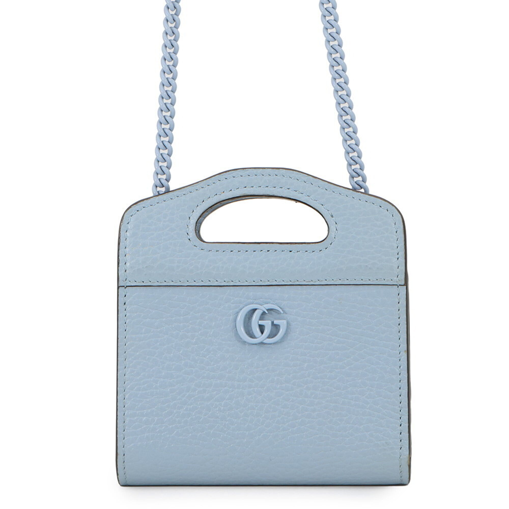 Gucci Light Blue Leather Chain/Shoulder Wallet (Pre-Owned)