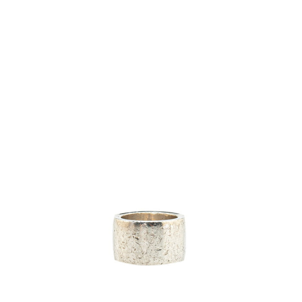 Gucci Rubber Silver 925 Band Ring (Pre-Owned)