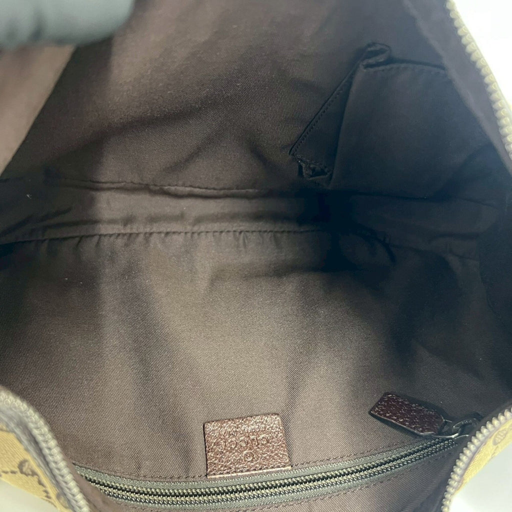 Gucci Brown Green Red Color Canvas Leather Pochette Shoulder Bag (Pre-Owned)