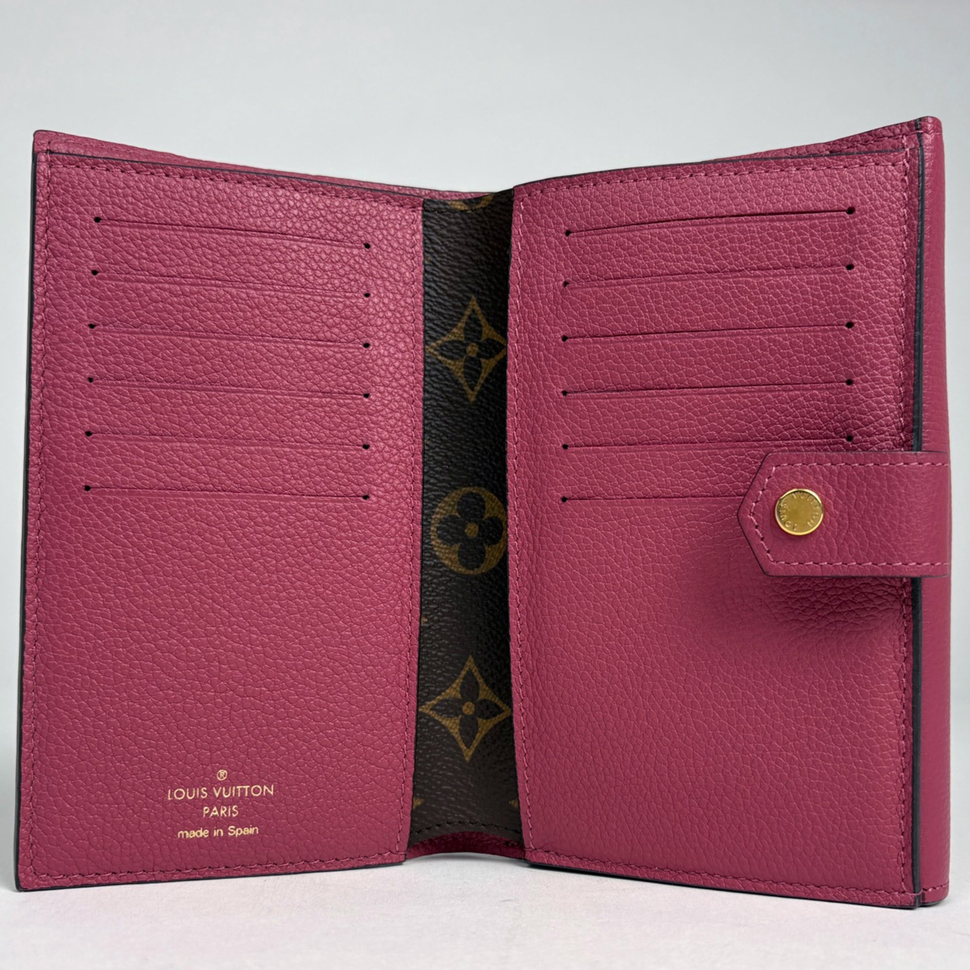 Louis Vuitton Brown Grape Pink Monogram Wallet (Tri-Fold)
