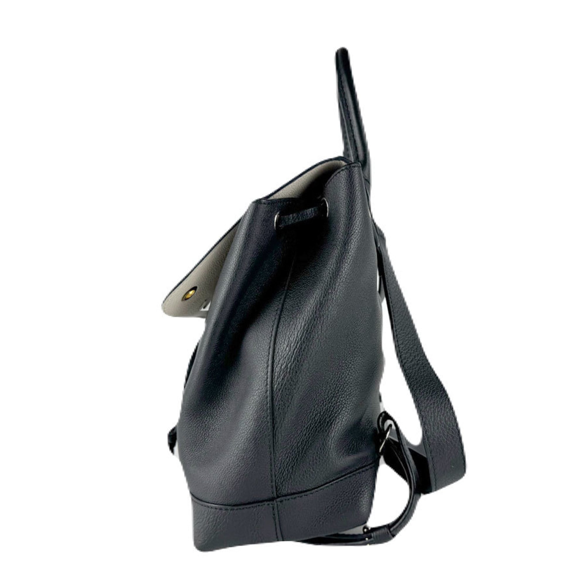 Louis Vuitton Black Off-White Leather Backpack