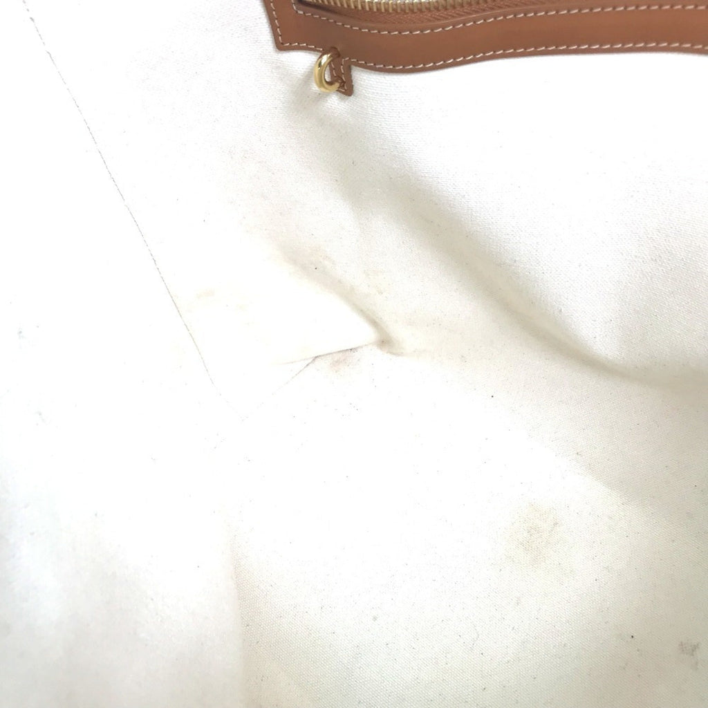 Celine Cabas Beige Canvas Leather Shoulder Bag Tote Bag