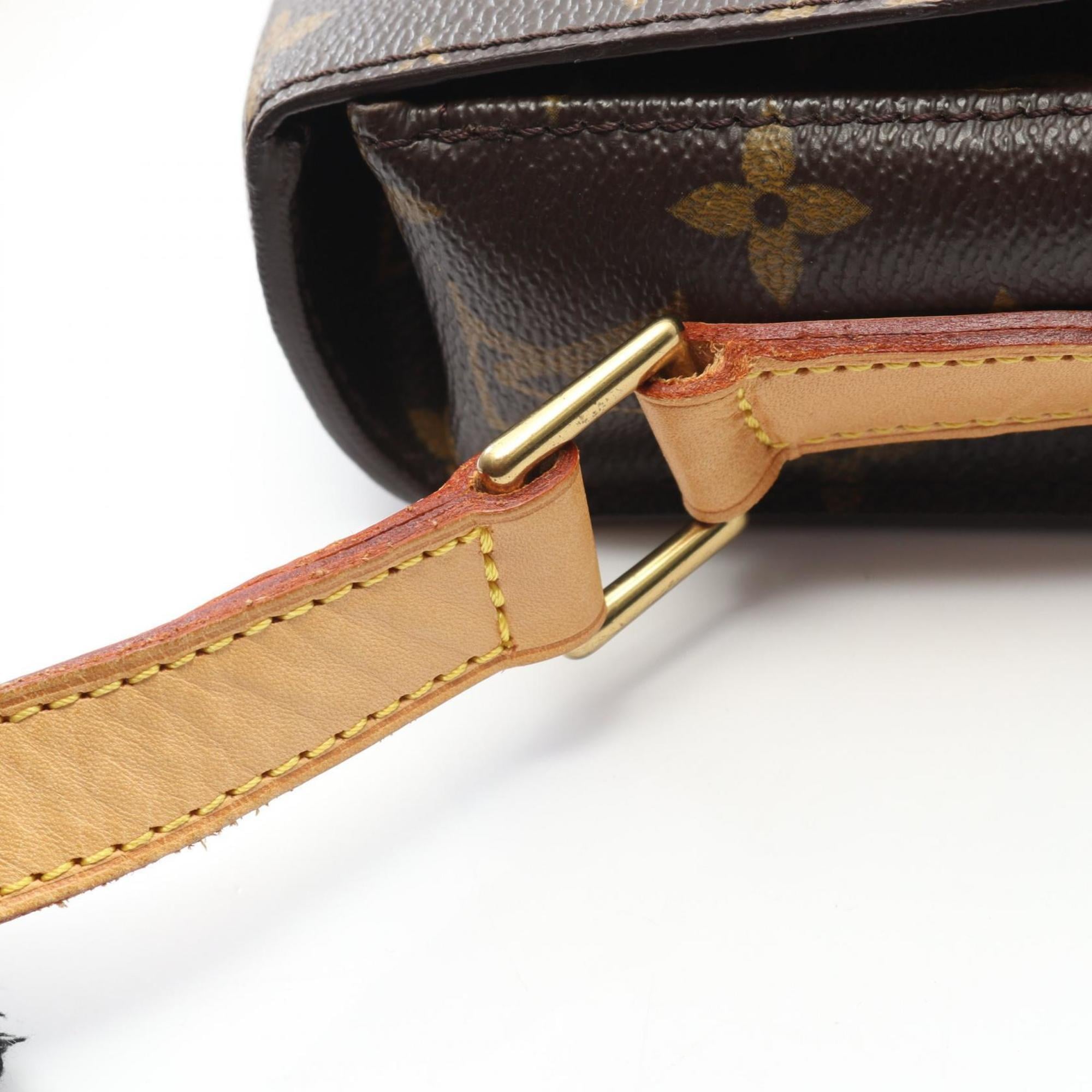 Louis Vuitton Brown Coated Canvas Leather Shoulder Bag