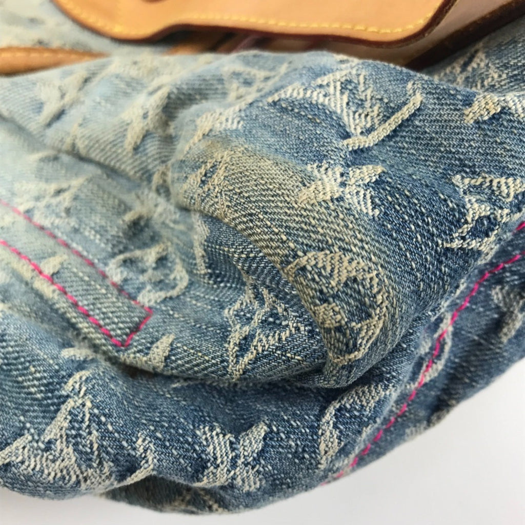 Louis Vuitton Monogram Denim Blue Pink Monogram Denim Shoulder Bag