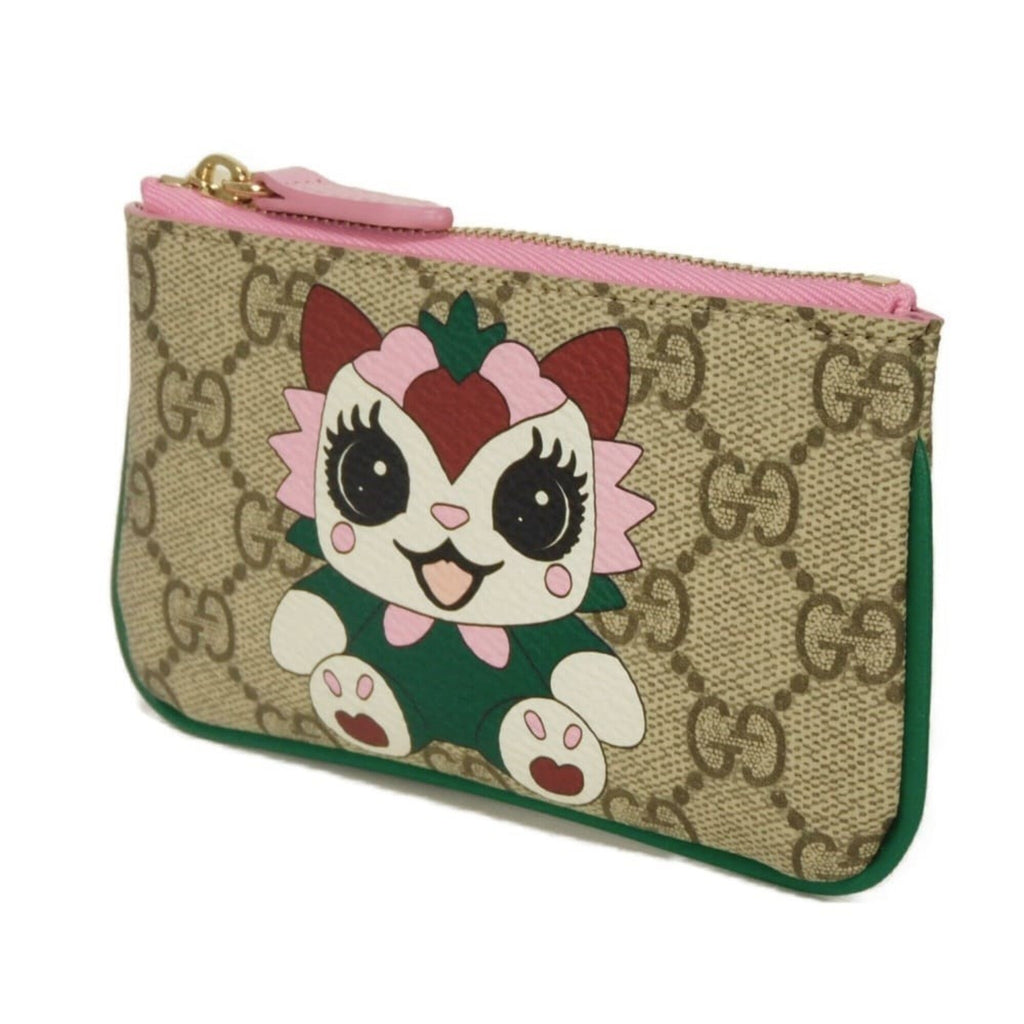 Gucci Gg Supreme Beige Gg Supreme Canvas Leather Coin Purse/Coin Case (Pre-Owned)