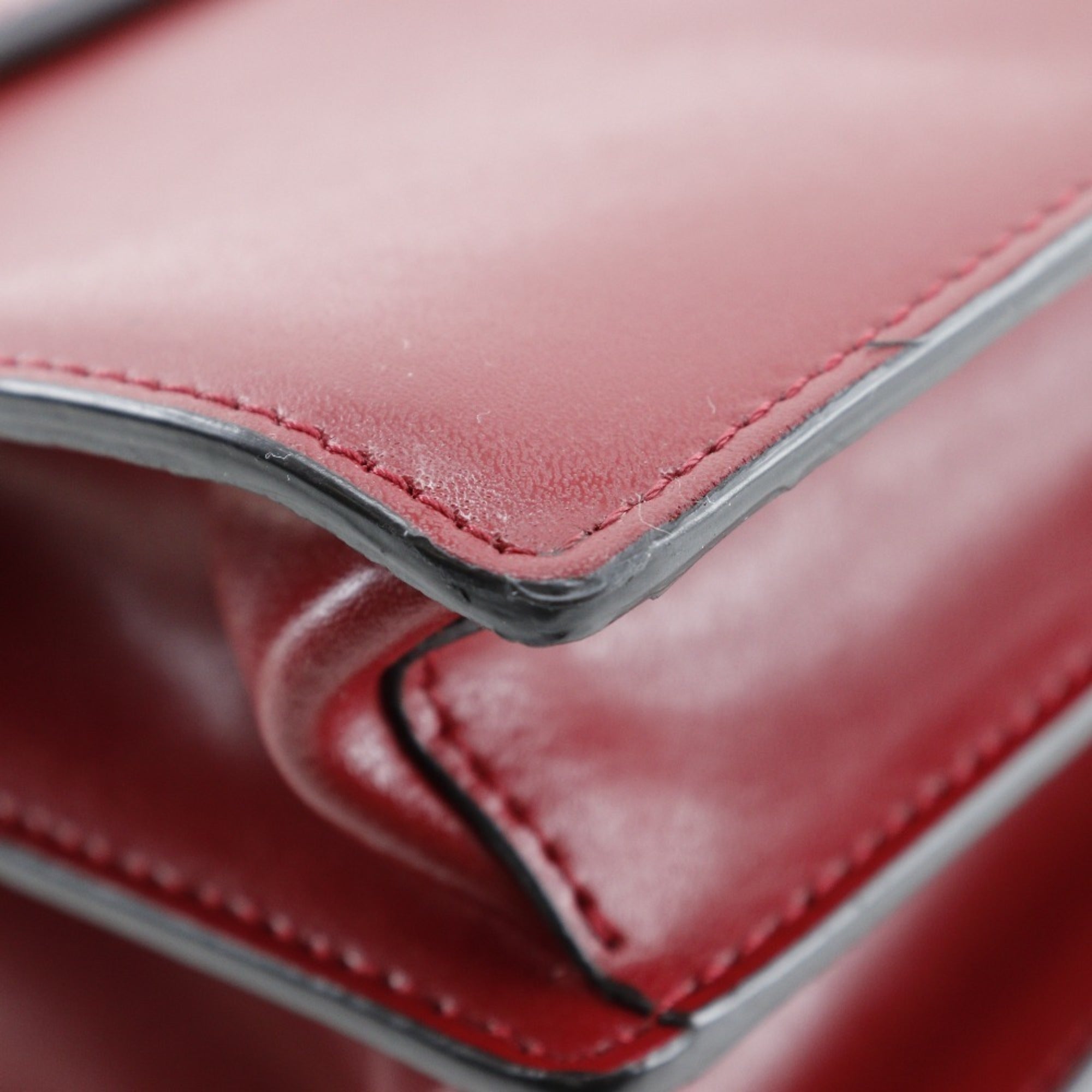 Fendi Red Color Leather Shoulder Bag