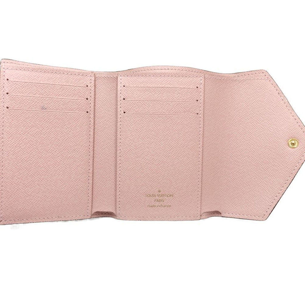 Louis Vuitton Damier Canvas Ebene Rose Ballerine Canvas Wallet (Tri-Fold)