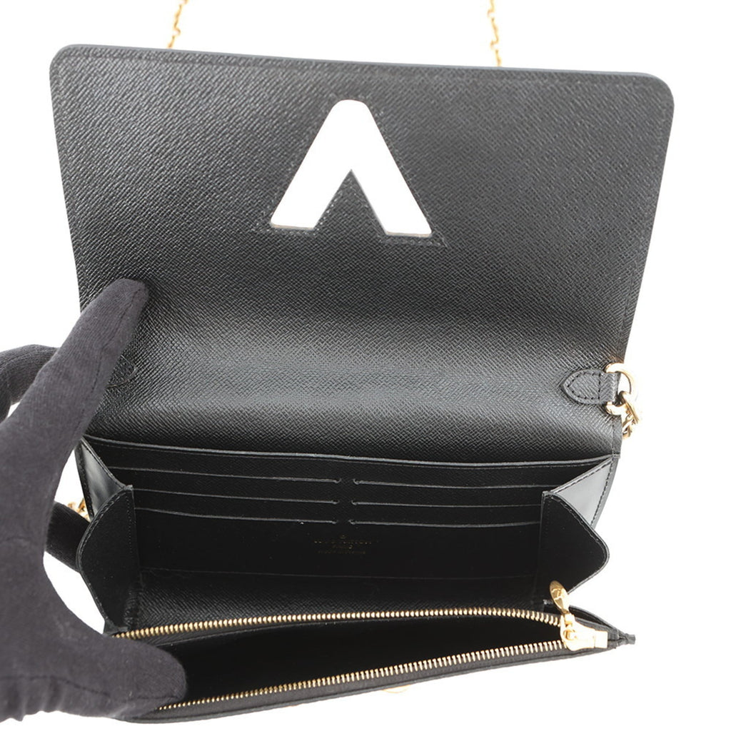 Louis Vuitton Noir Epi Leather Spangles Chain/Shoulder Wallet