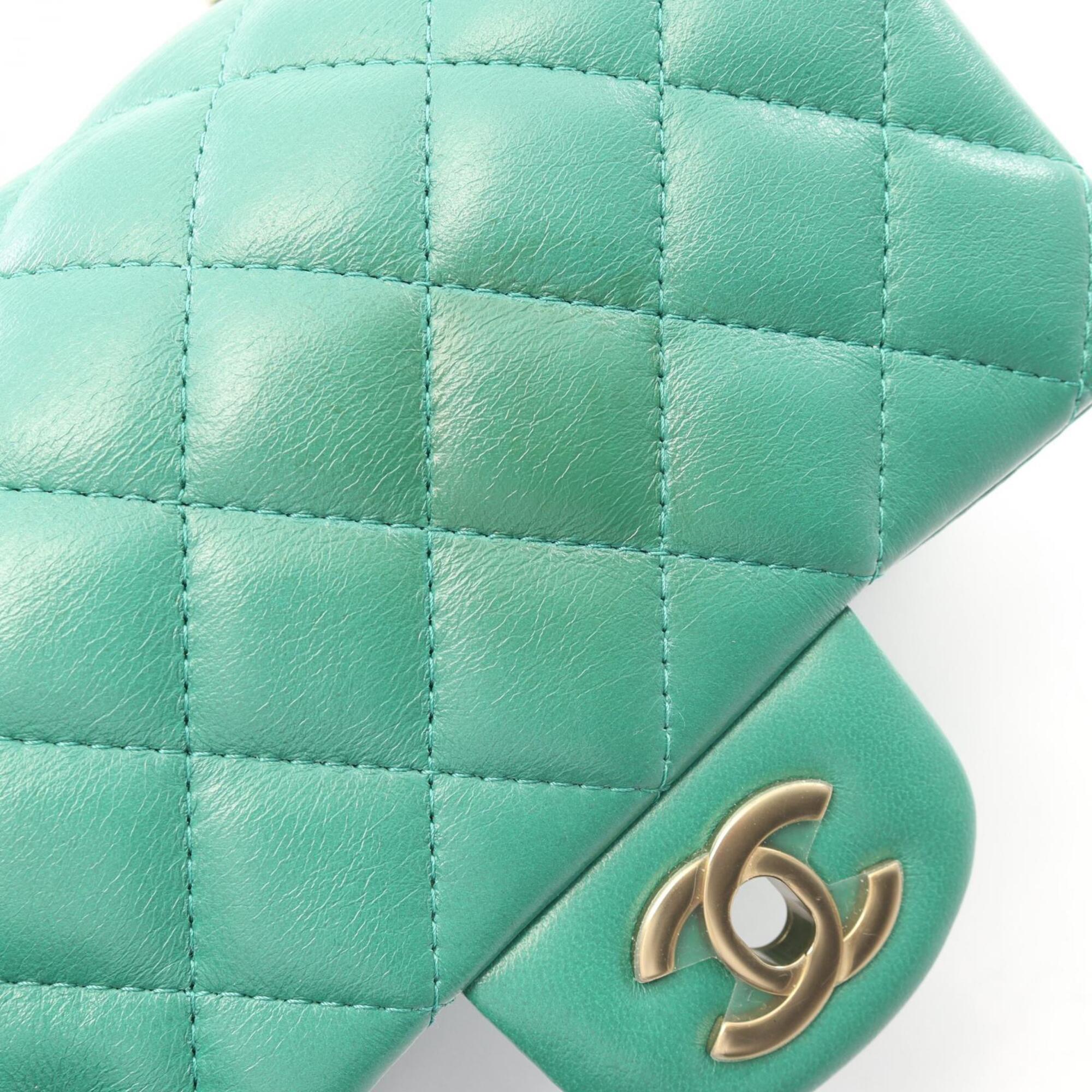 Chanel Green Leather Handbag Shoulder Bag