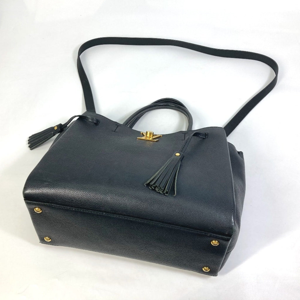 Louis Vuitton Black Leather Tote Bag