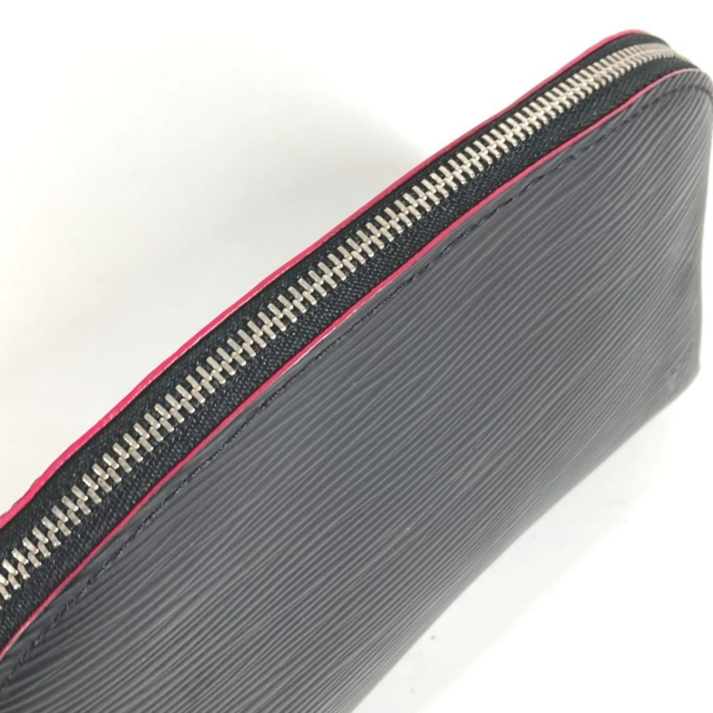 Louis Vuitton Black Noir Pink Epi Leather Pochette Pouch