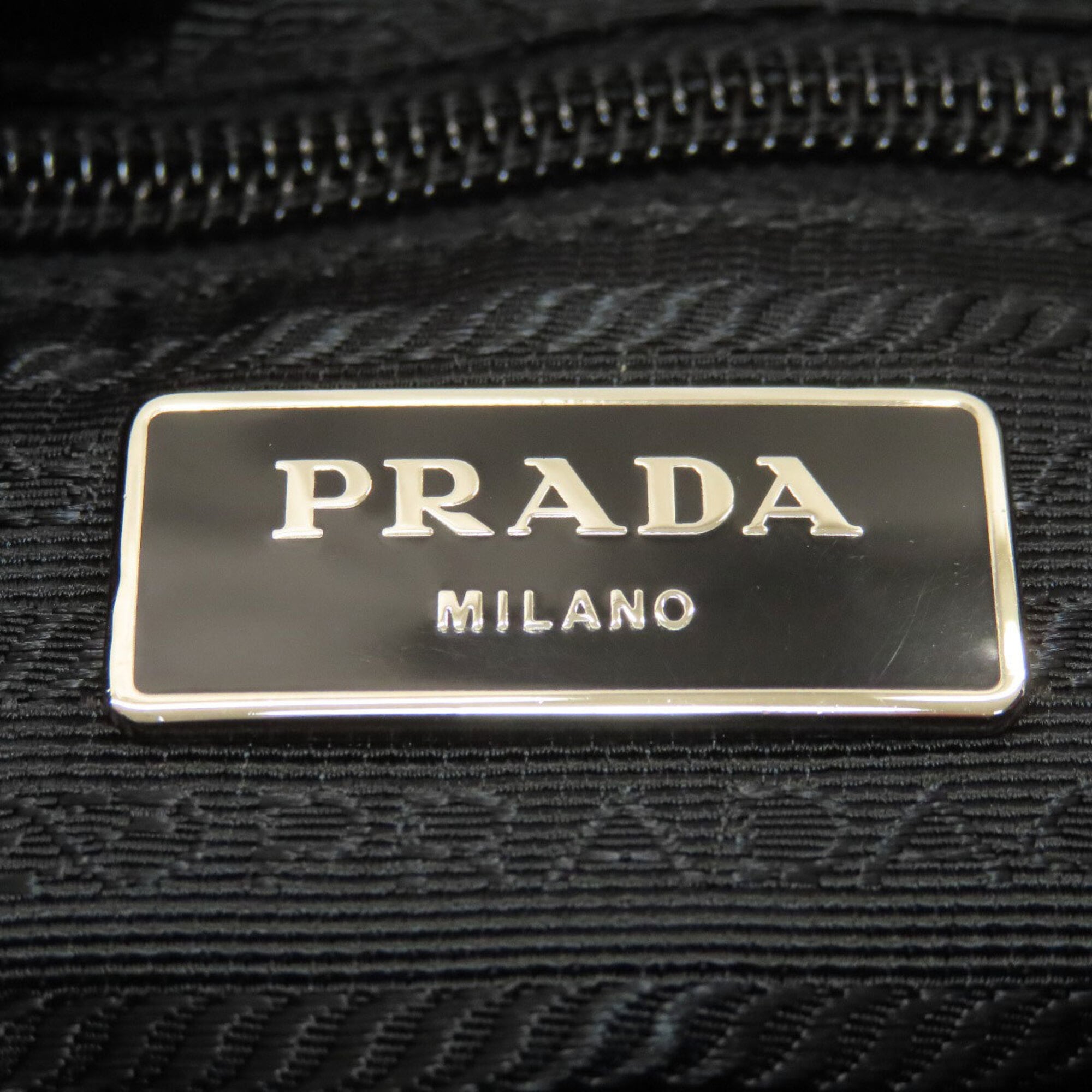 Prada Beige Navy Red Color Canvas Shoulder Bag
