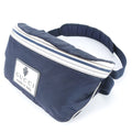 Gucci Navy White Leather Nylon Fanny Pack Pouch Sling Bag (Pre-Owned)