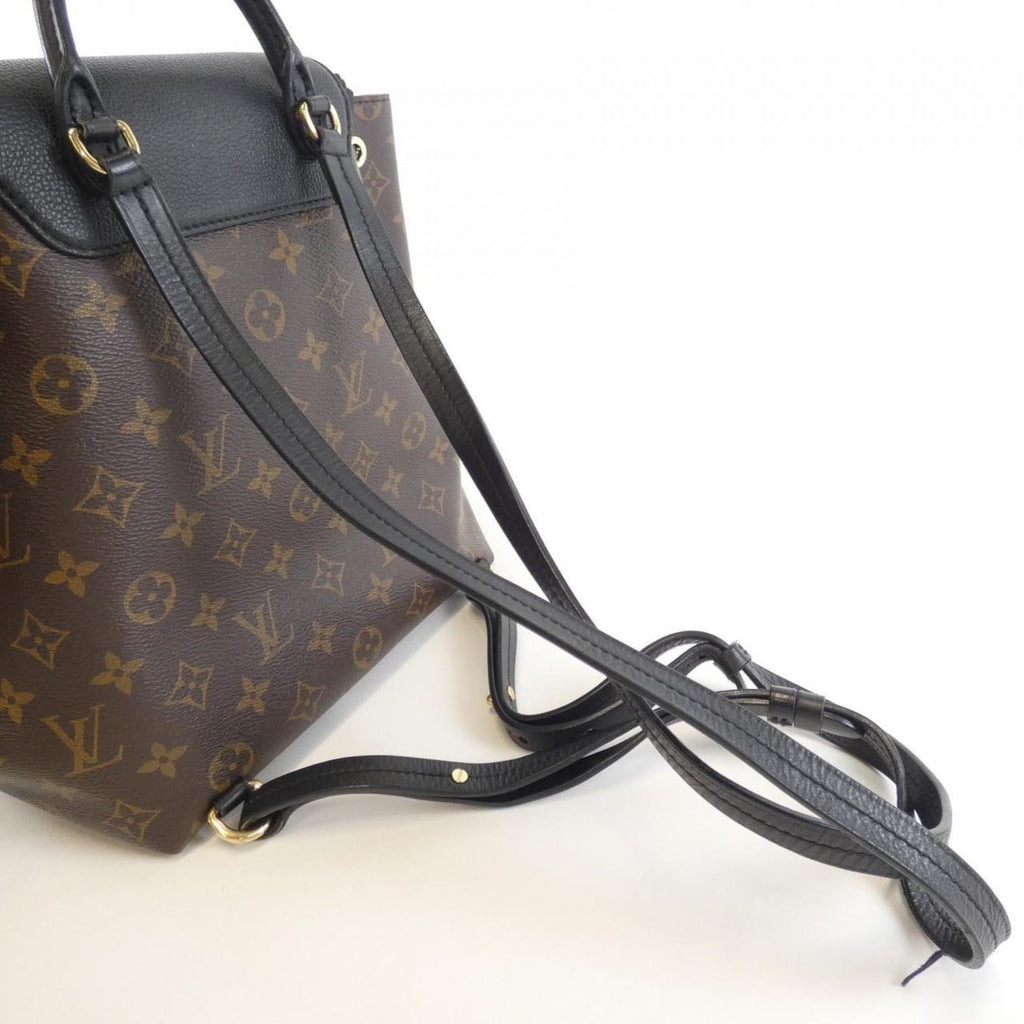 Louis Vuitton Black Marron Coated Canvas Leather Backpack