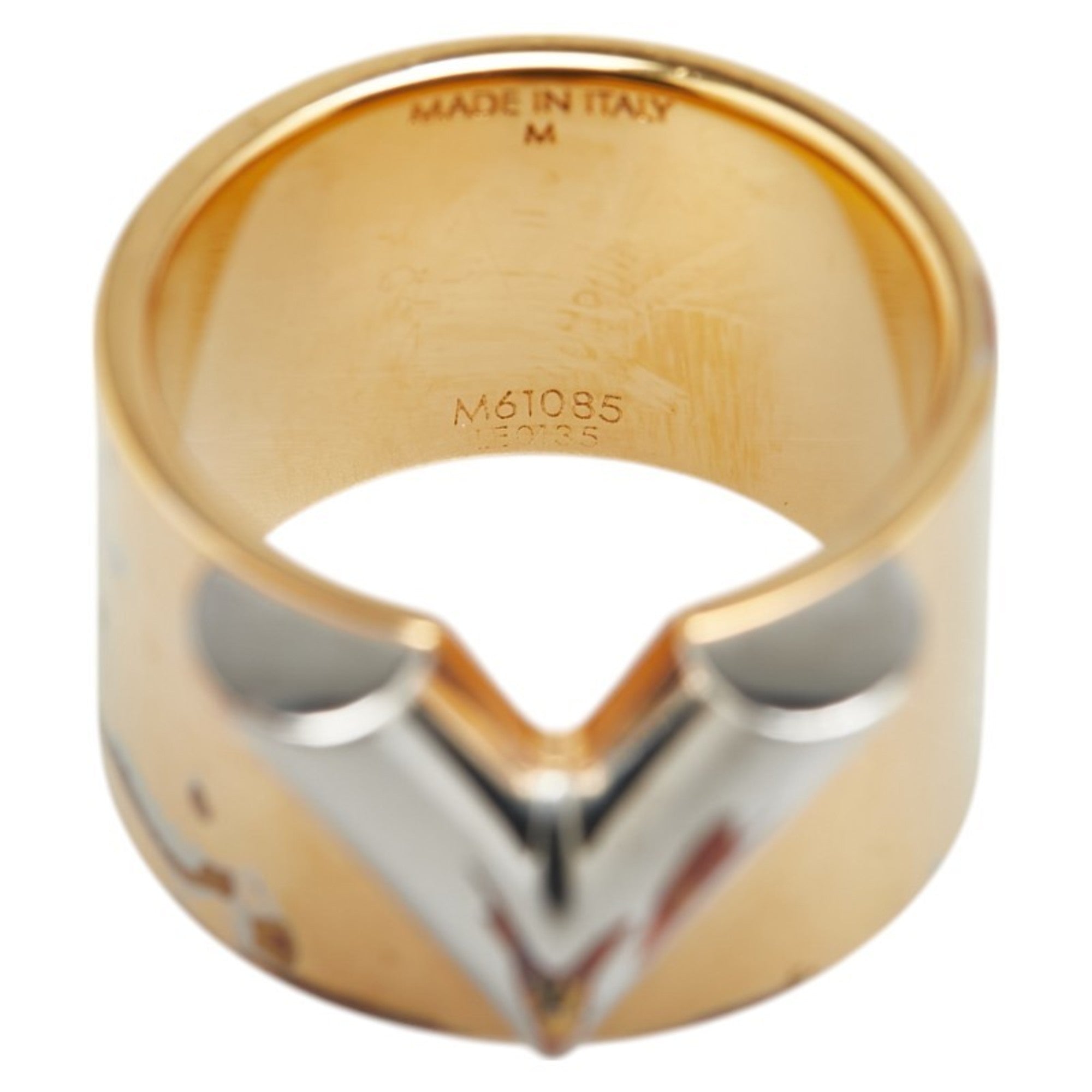 Louis Vuitton Gold Silver Metal Band Ring