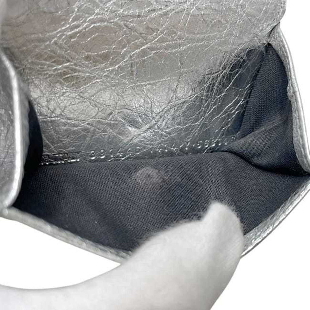 Balenciaga Silver Leather Wallet (Tri-Fold)