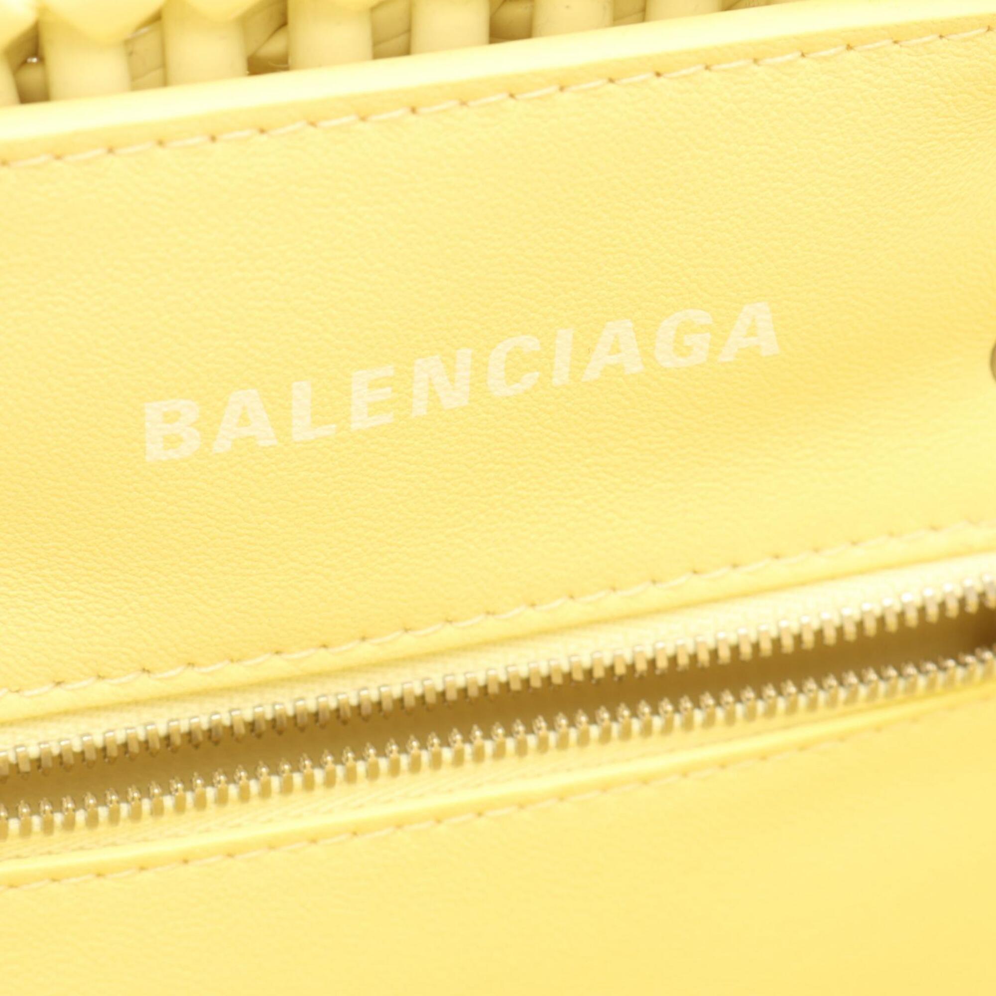 Balenciaga Yellow Leather Basket Handbag Tote