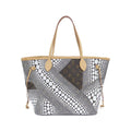 Louis Vuitton Blanc Brown White Coated Canvas Handbag