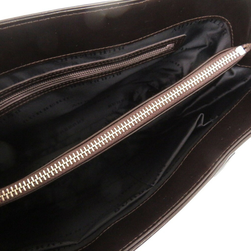 Burberry Beige Dark Brown Canvas Handbag