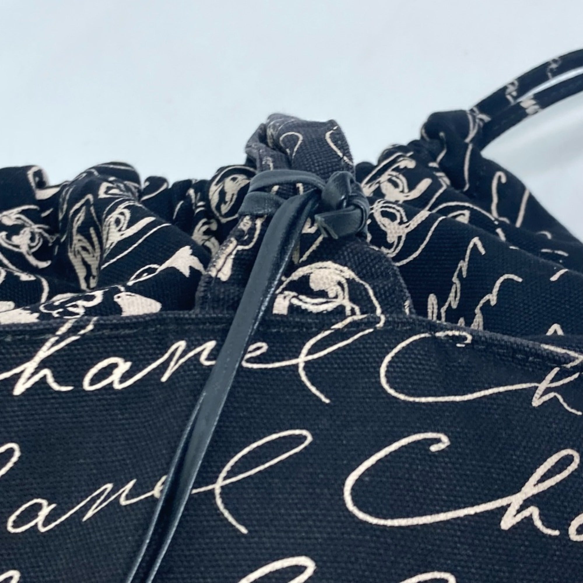 Chanel Black Cloth Tote Bag