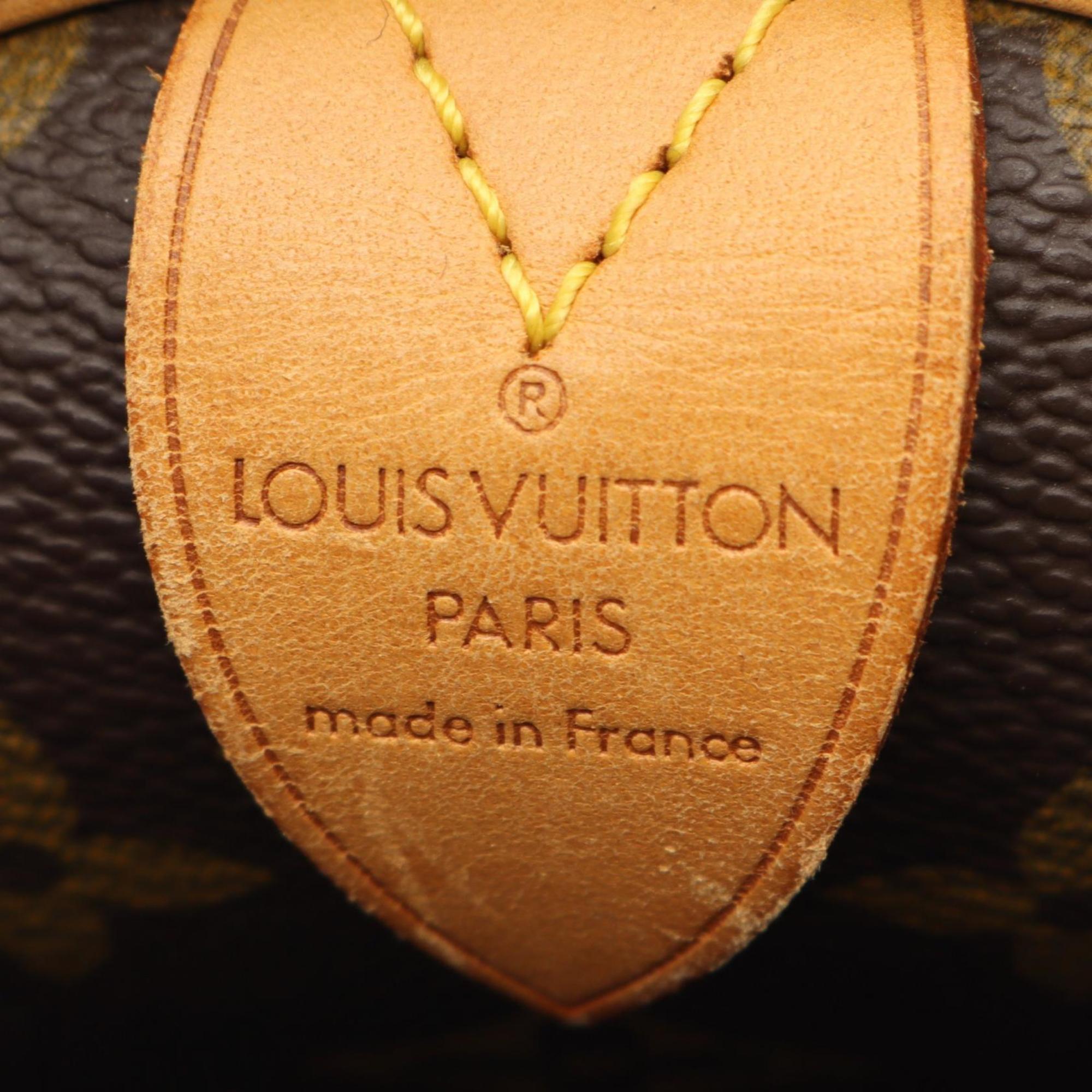 Louis Vuitton Brown Coated Canvas Leather Monogram Boston Bag