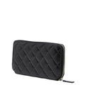Chanel Matelasse Black Leather Long Wallet (Bi-Fold)