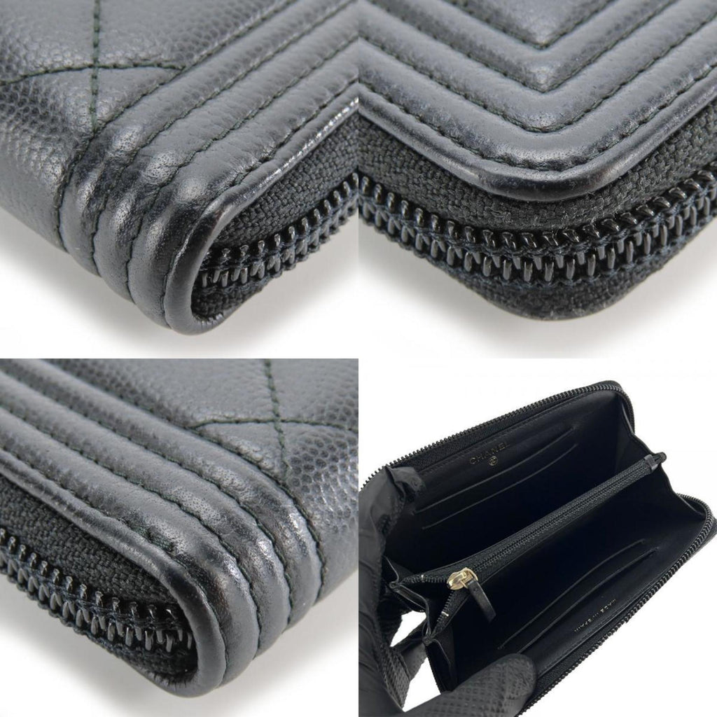 Chanel Black Grained Calfskin Coin Purse/Coin Case