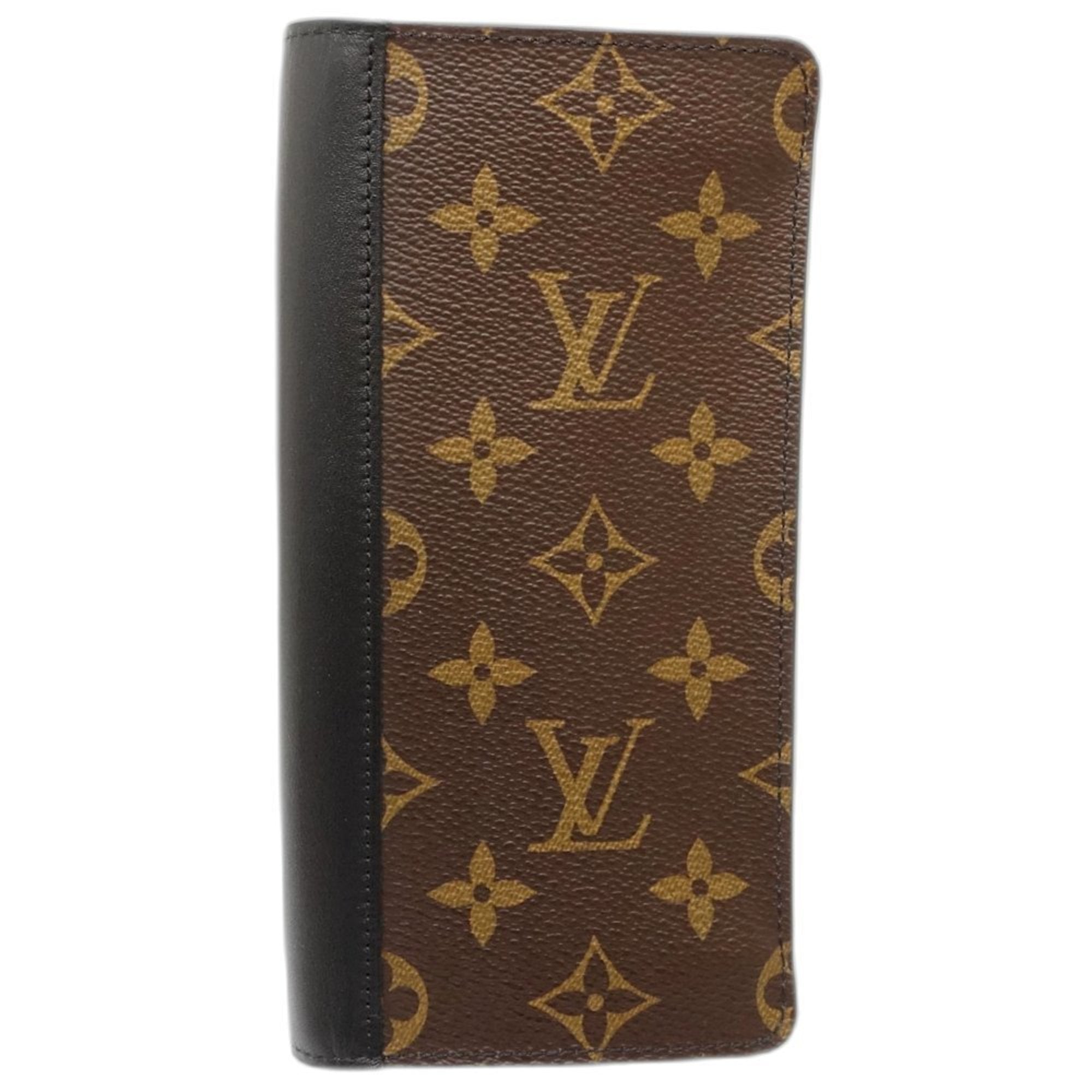 Louis Vuitton Black Brown Monogram Macassar Canvas Long Wallet