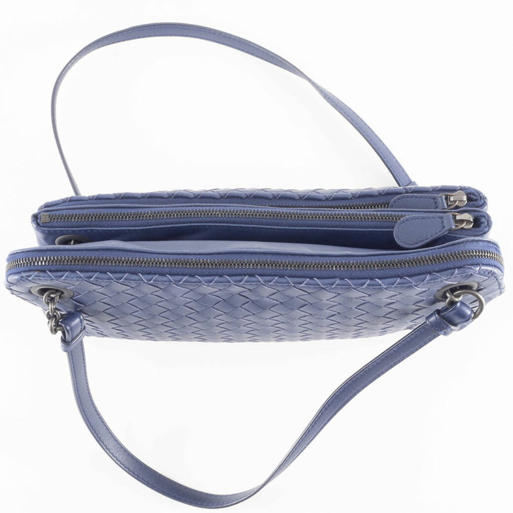 Bottega Veneta Navy Leather Shoulder Bag