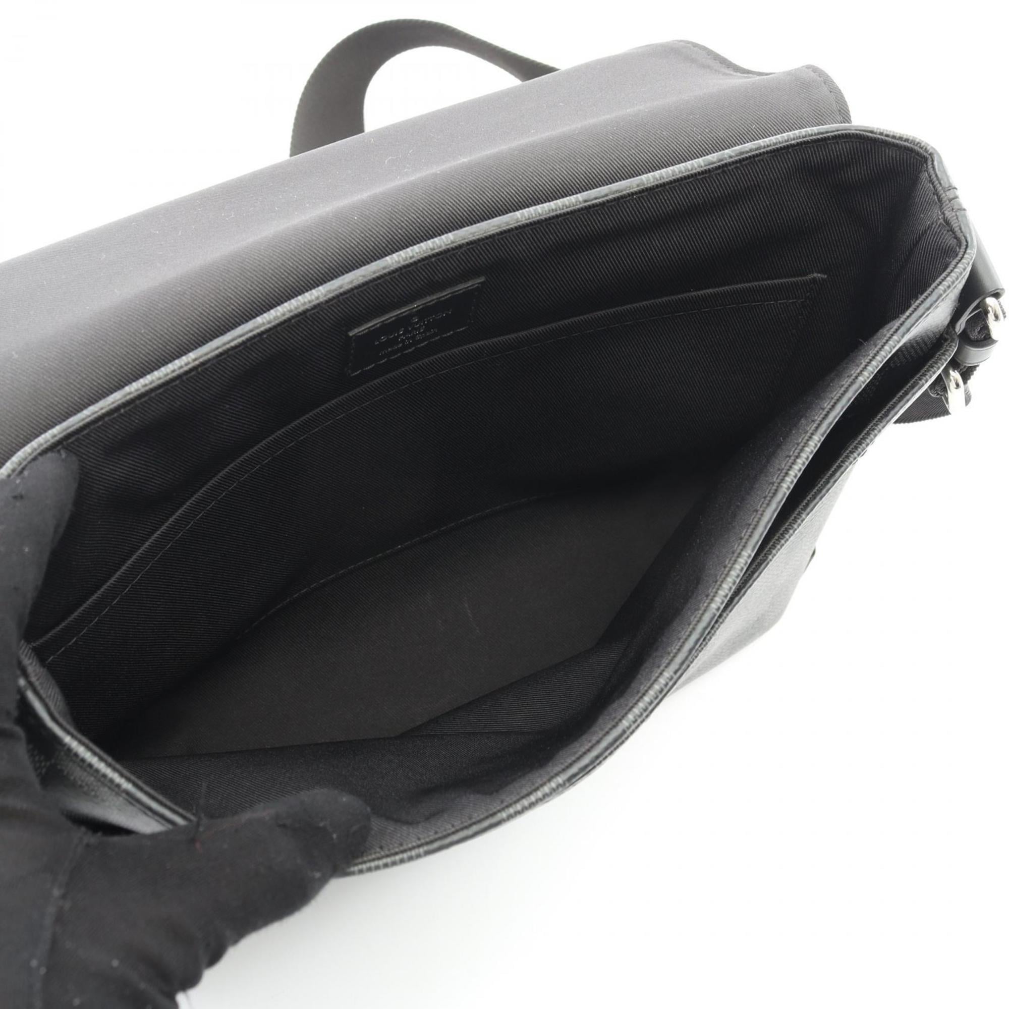 Louis Vuitton Black Coated Canvas Leather Shoulder Bag