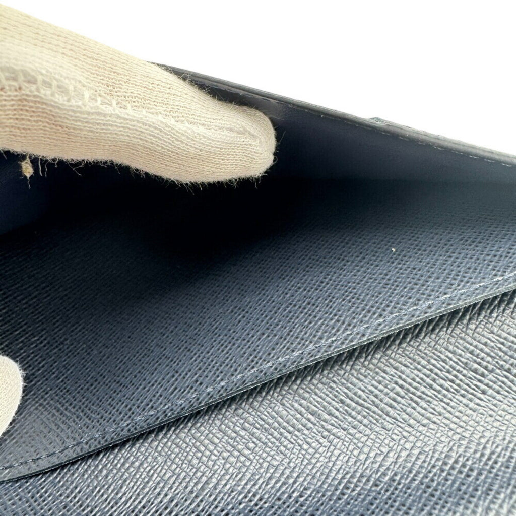 Louis Vuitton Navy Leather Long Wallet