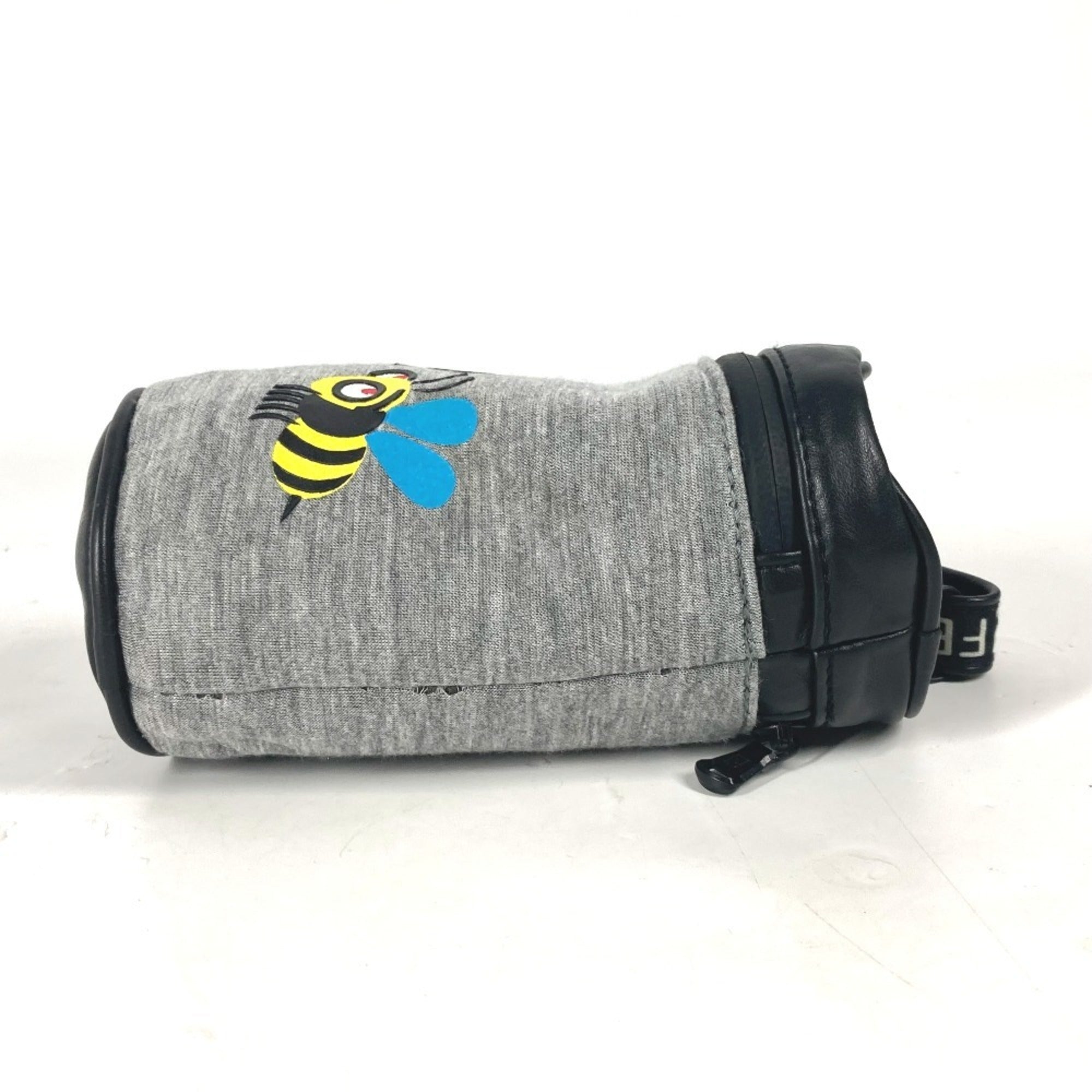 Fendi Gray Yellow Canvas Pouch