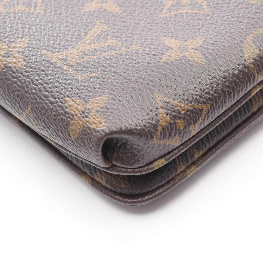 Louis Vuitton Brown Monogram Pink Coated Canvas Leather Shoulder Bag