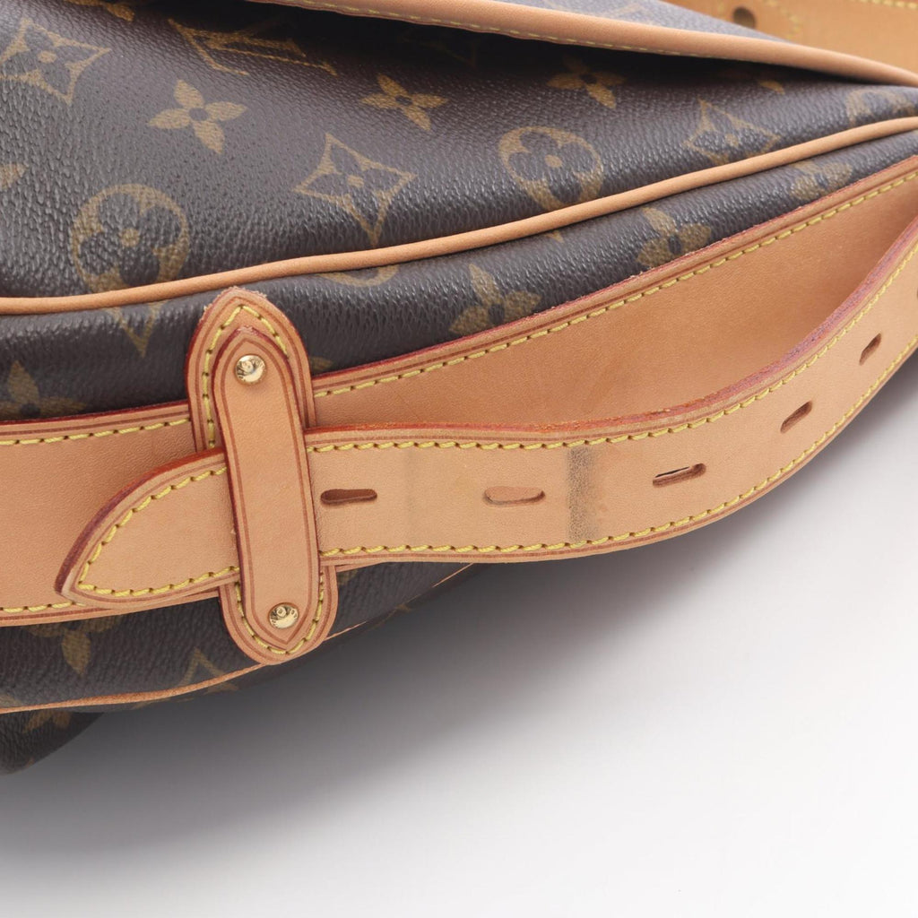 Louis Vuitton Brown Coated Canvas Leather Shoulder Bag