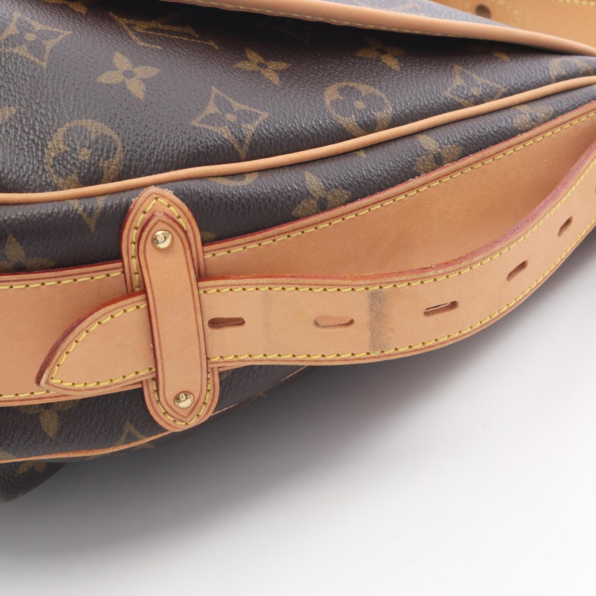 Louis Vuitton Brown Coated Canvas Leather Shoulder Bag