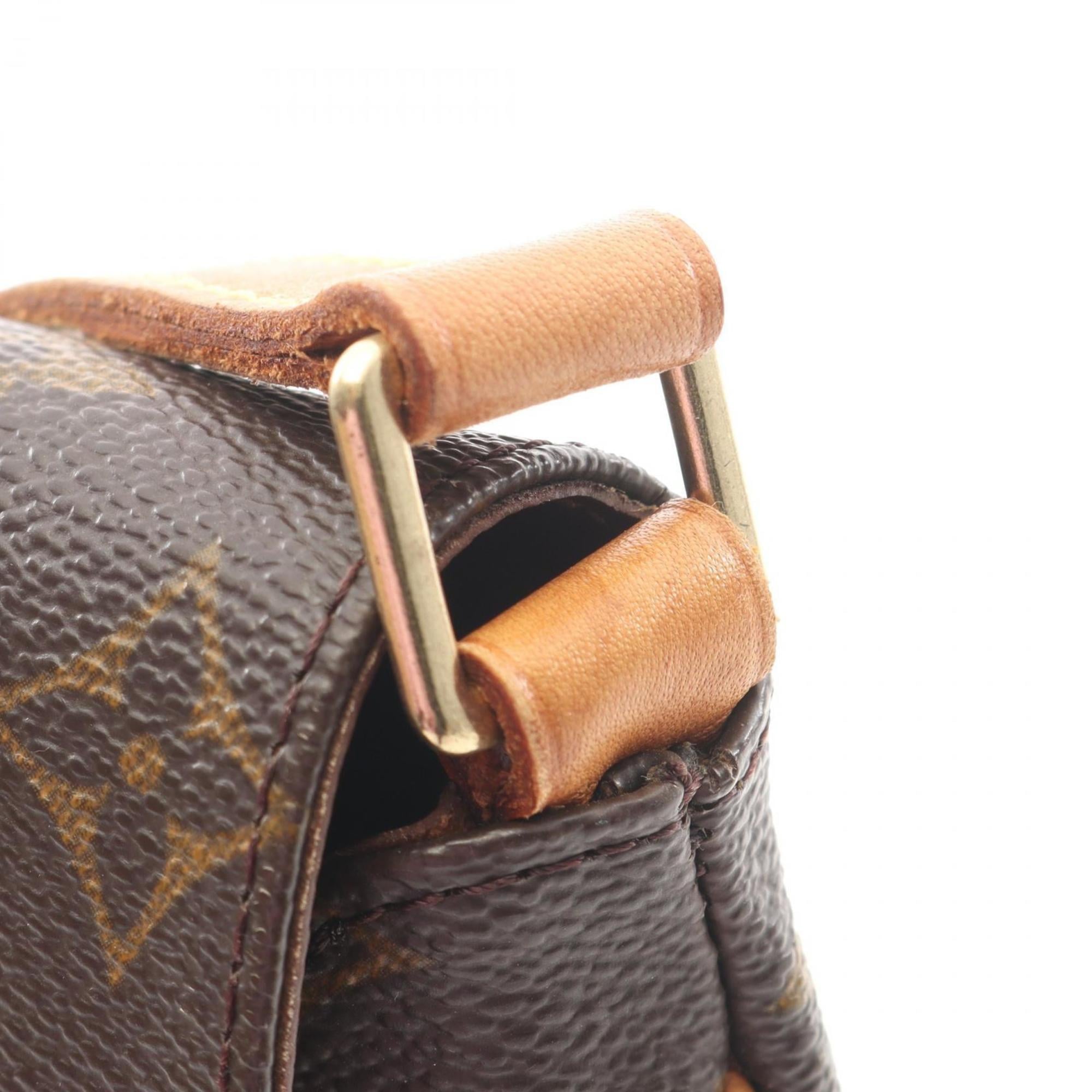 Louis Vuitton Brown Coated Canvas Leather Shoulder Bag