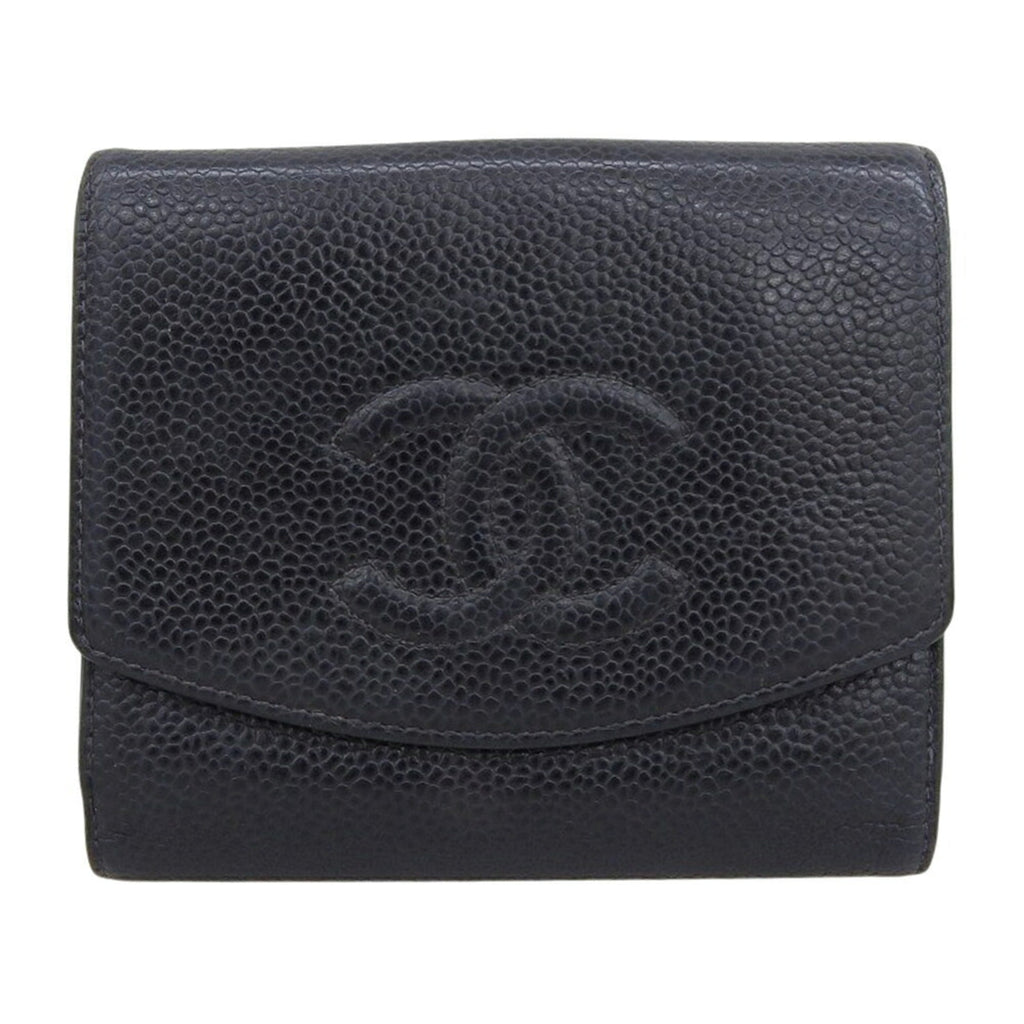 Chanel Black Grained Calfskin Wallet (Bi-Fold)