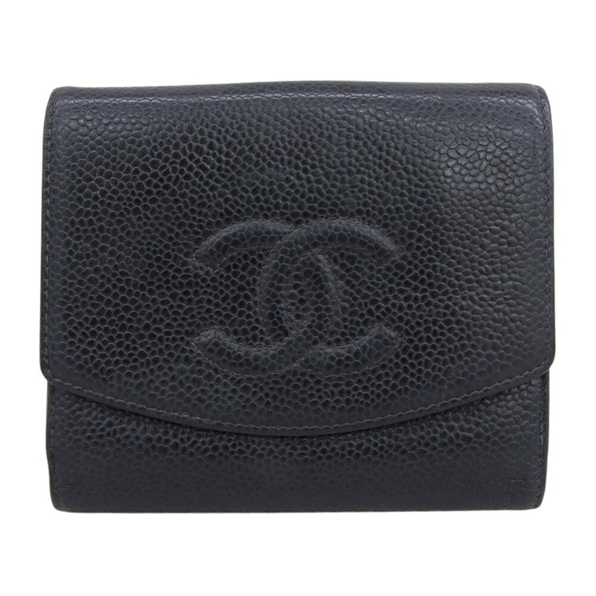 Chanel Black Grained Calfskin Wallet (Bi-Fold)