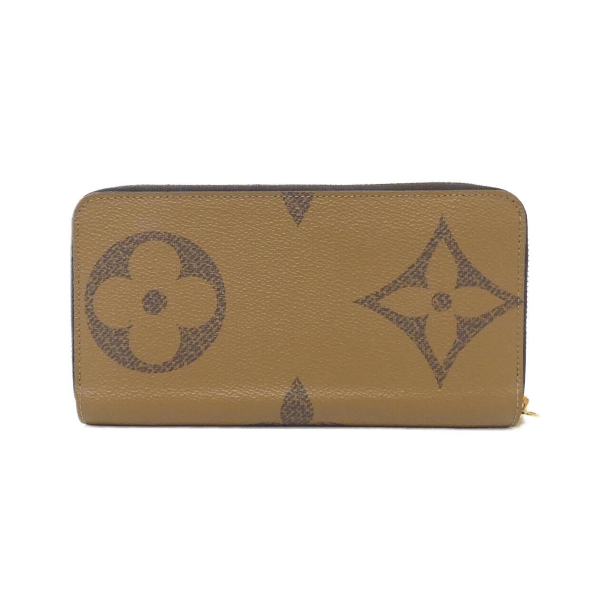 Louis Vuitton Beige Brown Brown Coated Canvas Long Wallet