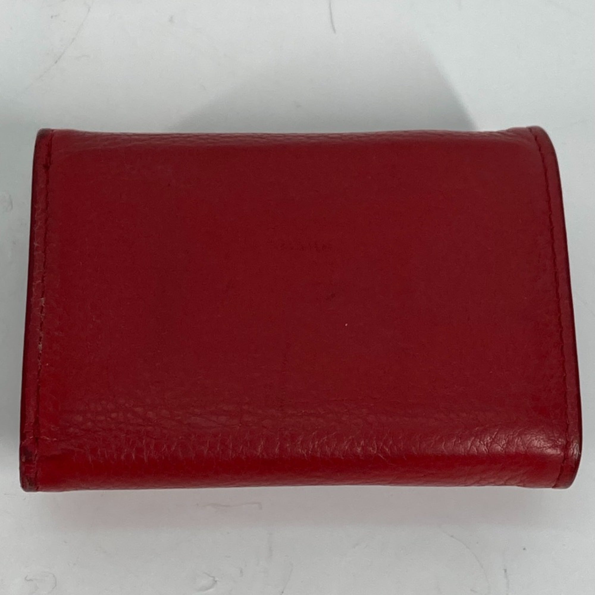 Prada Red Leather Wallet (Tri-Fold)