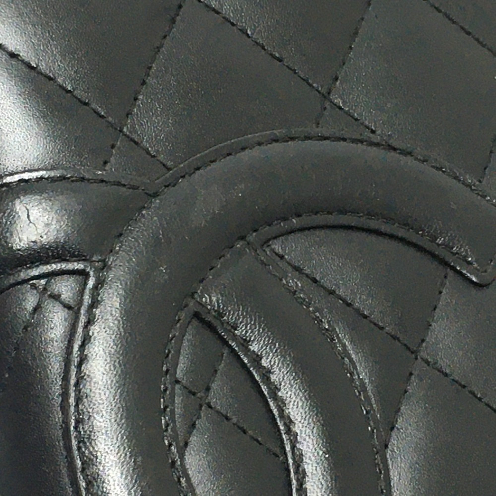 Chanel Black Leather Long Wallet (Bi-Fold)