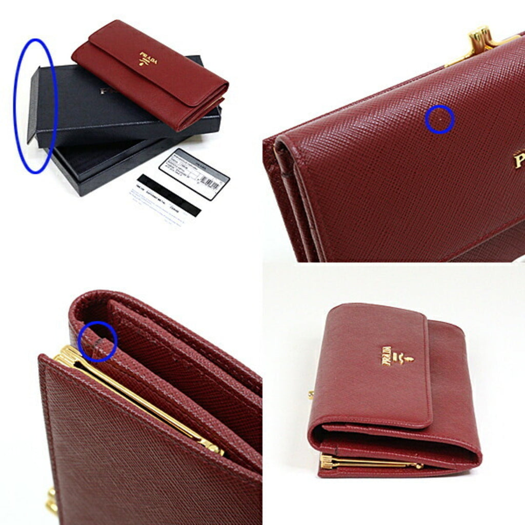 Prada Bordeaux Saffiano Long Wallet (Bi-Fold)